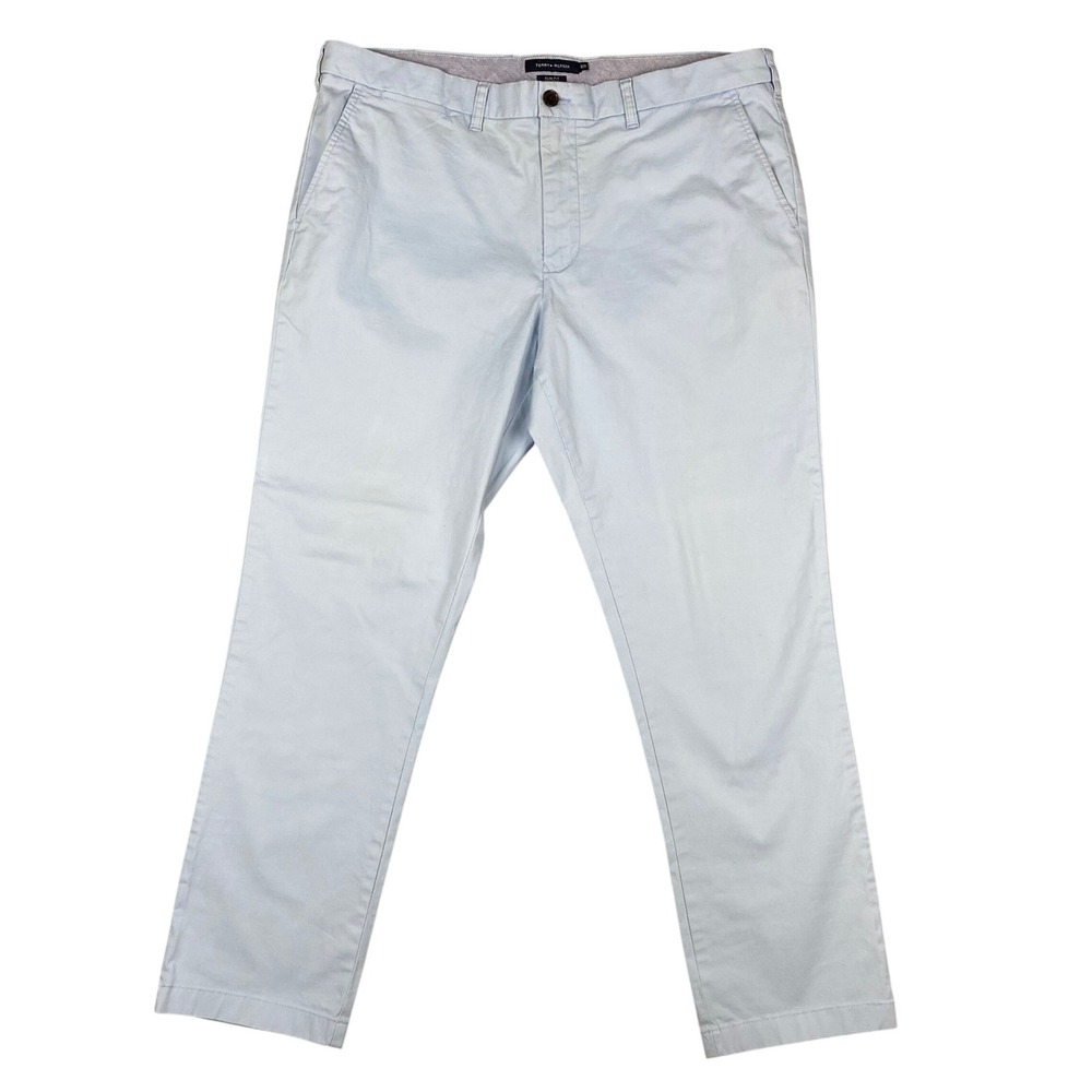 Tommy Hilfiger Chino Pants Mens 40x32 Light Blue Slim Fit Stretch Cotton